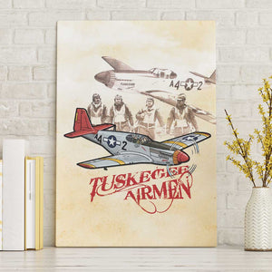 Tuskegee Airmen Canvas Wall Art Red Tails Legacy Retro Style - African Pride