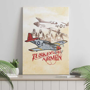 Tuskegee Airmen Canvas Wall Art Red Tails Legacy Retro Style - African Pride