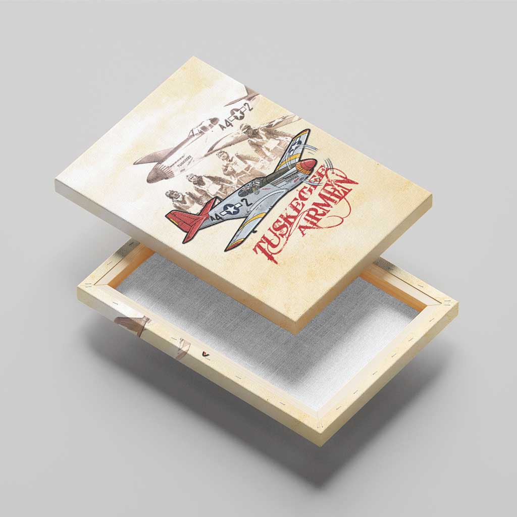 Tuskegee Airmen Canvas Wall Art Red Tails Legacy Retro Style - African Pride