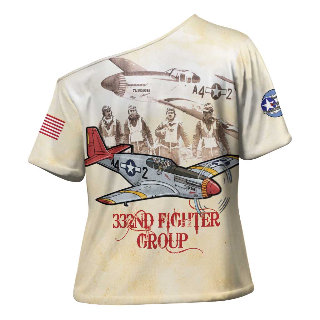 Tuskegee Red Tails Airmen Cross Shoulder Shirt History Aviator Heroes Retro Style
