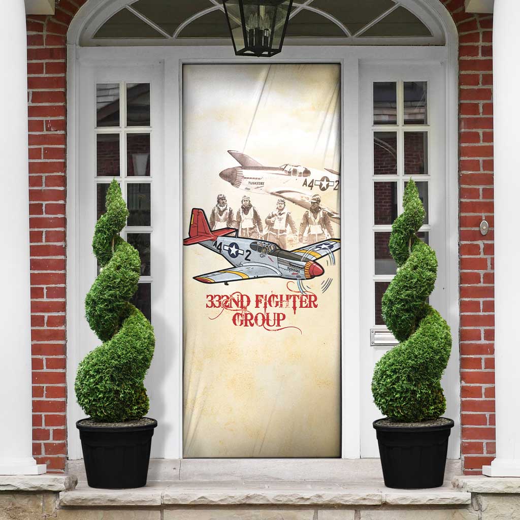 Tuskegee Red Tails Airmen Door Cover History Aviator Heroes Retro Style