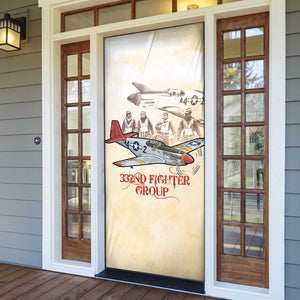 Tuskegee Red Tails Airmen Door Cover History Aviator Heroes Retro Style