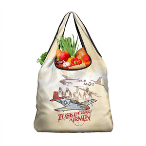 Tuskegee Airmen Grocery Bag Red Tails Legacy Retro Style - African Pride