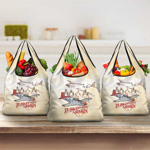 Tuskegee Airmen Grocery Bag Red Tails Legacy Retro Style - African Pride