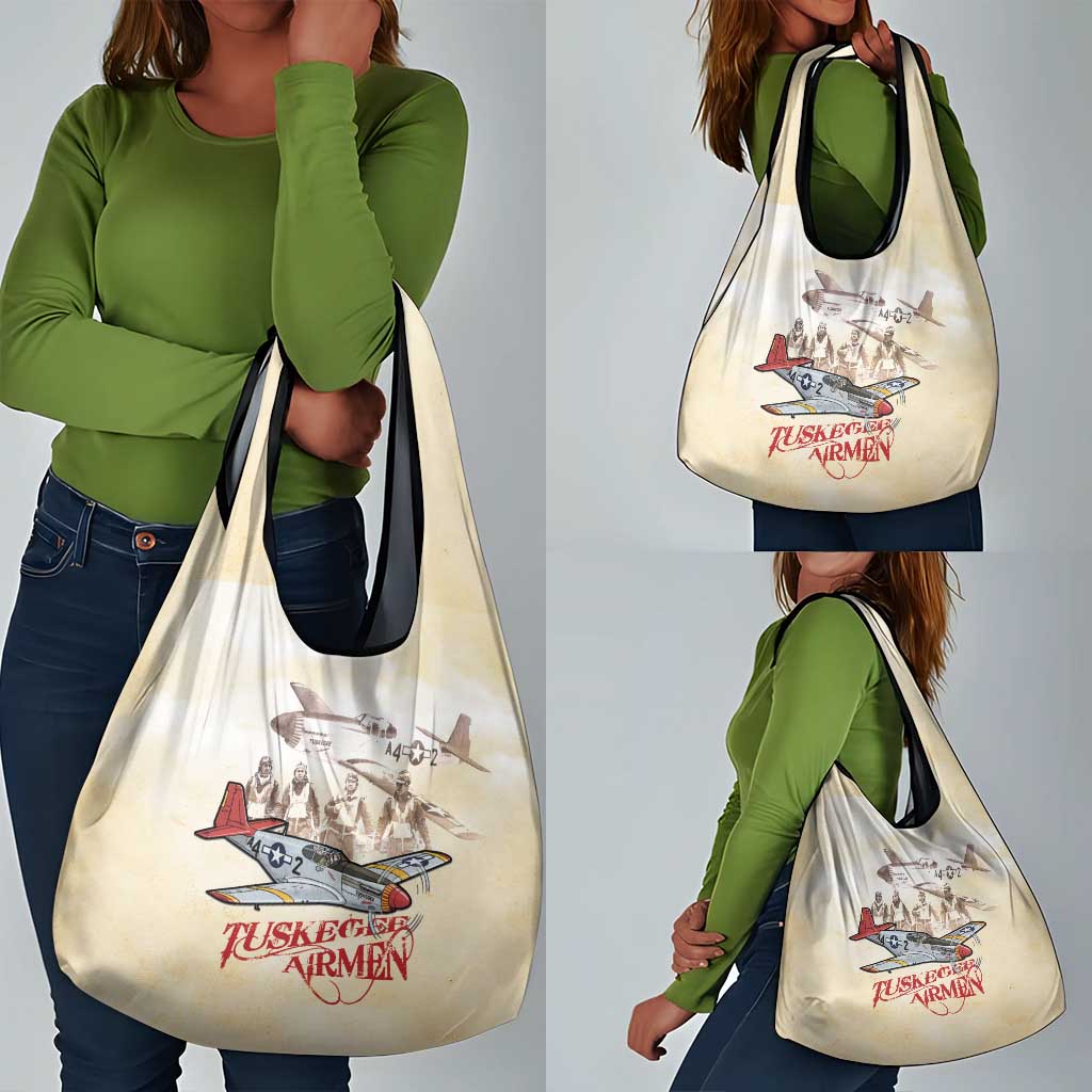 Tuskegee Airmen Grocery Bag Red Tails Legacy Retro Style - African Pride