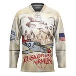 Tuskegee Red Tails Airmen Hockey Jersey History Aviator Heroes Retro Style