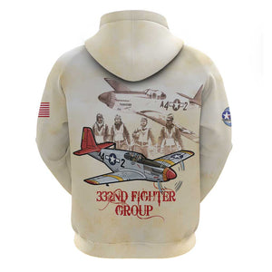 Tuskegee Airmen Hoodie Red Tails Legacy Retro Style - African Pride