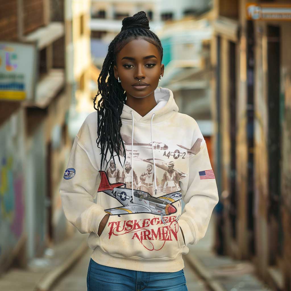 Tuskegee Airmen Hoodie Red Tails Legacy Retro Style - African Pride
