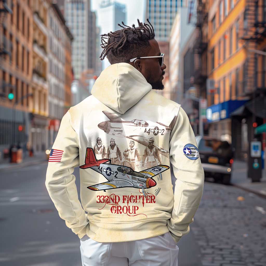 Tuskegee Airmen Hoodie Red Tails Legacy Retro Style - African Pride