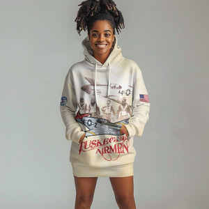 Tuskegee Airmen Hoodie Dress Red Tails Legacy Retro Style - African Pride