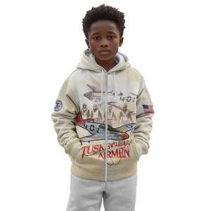 Tuskegee Airmen Kid Hoodie Red Tails Legacy Retro Style - African Pride