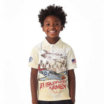 Tuskegee Airmen Kid Polo Shirt Red Tails Legacy Retro Style - African Pride