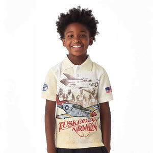 Tuskegee Airmen Kid Polo Shirt Red Tails Legacy Retro Style - African Pride