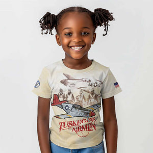 Tuskegee Airmen Kid T shirt Red Tails Legacy Retro Style - African Pride