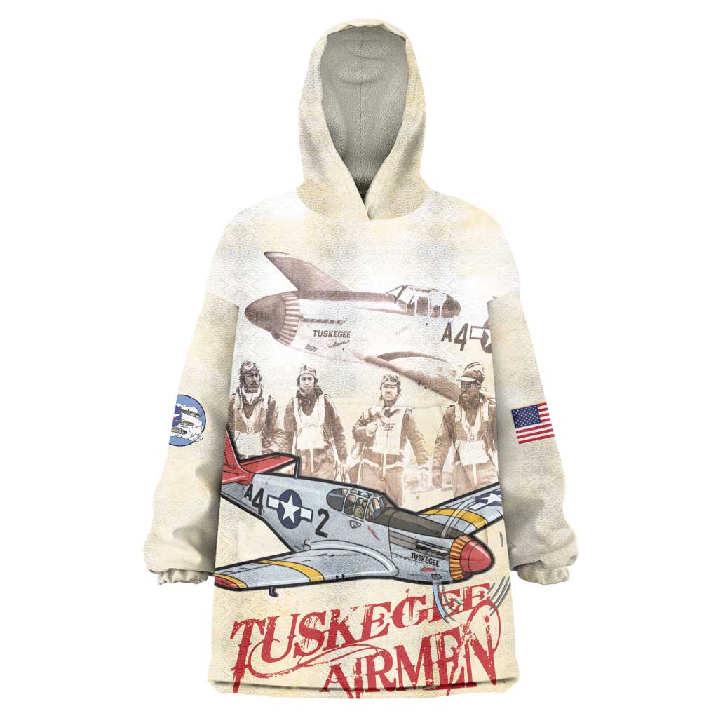Tuskegee Airmen Kid Wearable Blanket Hoodie Red Tails Legacy Retro Style - African Pride