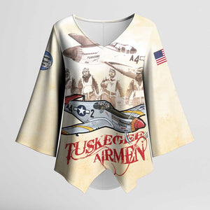 Tuskegee Red Tails Airmen Kimono Sleeve Blouse History Aviator Heroes Retro Style
