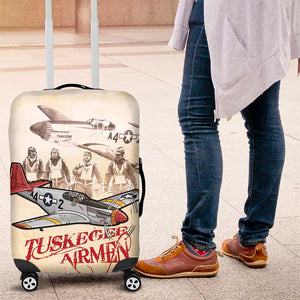 Tuskegee Airmen Luggage Cover Red Tails Legacy Retro Style - African Pride