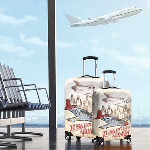 Tuskegee Airmen Luggage Cover Red Tails Legacy Retro Style - African Pride