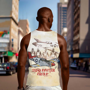 Tuskegee Airmen Men Tank Top Red Tails Legacy Retro Style - African Pride