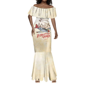 Tuskegee Airmen Mermaid Dress Red Tails Legacy Retro Style - African Pride