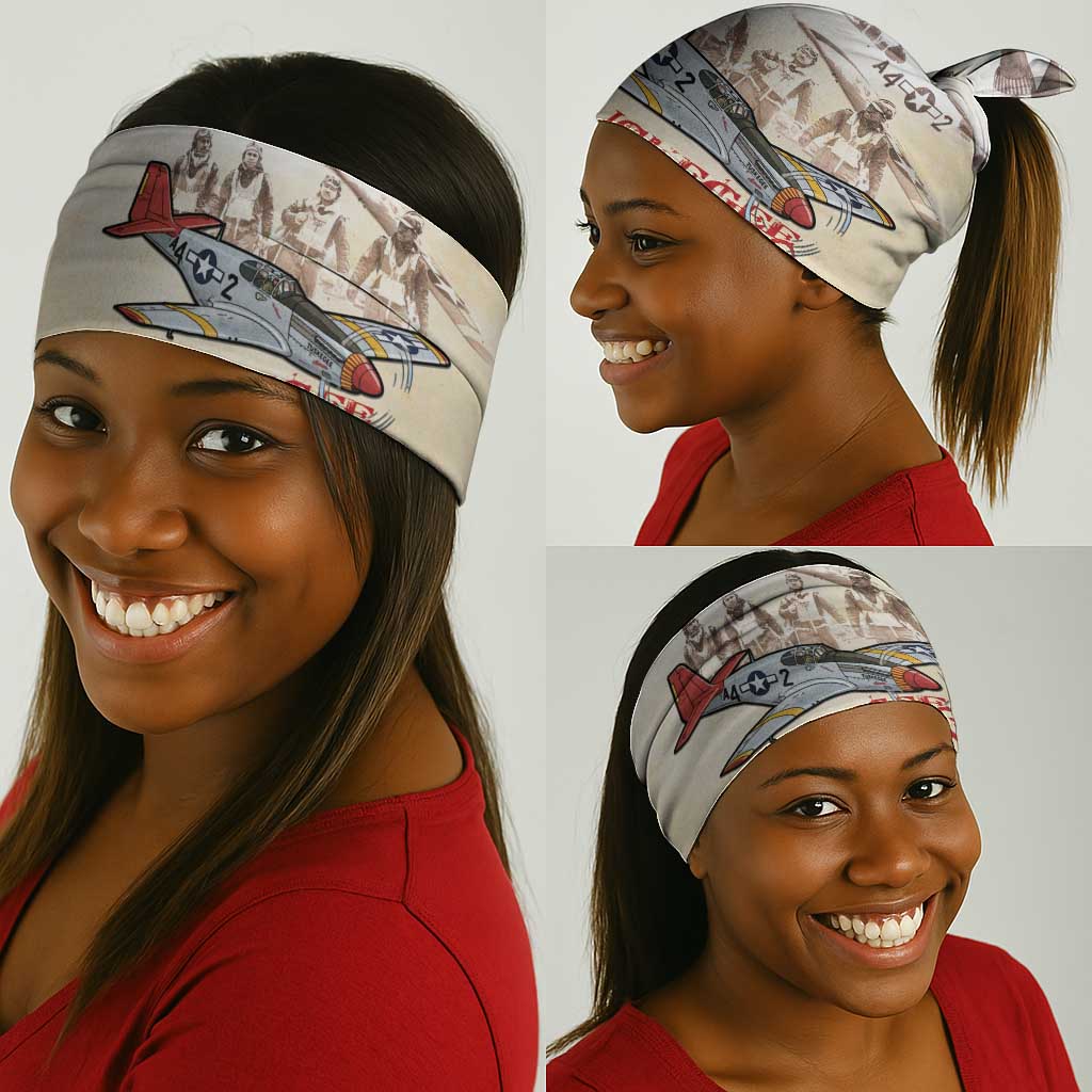 Tuskegee Airmen Neck Gaiter Red Tails Legacy Retro Style - African Pride