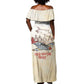 Tuskegee Airmen Off Shoulder Maxi Dress Red Tails Legacy Retro Style - African Pride