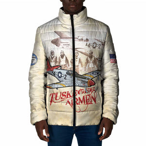 Tuskegee Red Tails Airmen Padded Jacket History Aviator Heroes Retro Style