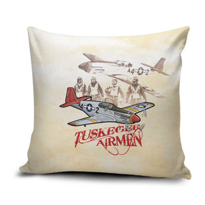 Tuskegee Red Tails Airmen Pillow Cover History Aviator Heroes Retro Style