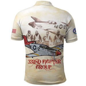 Tuskegee Airmen Polo Shirt Red Tails Legacy Retro Style - African Pride