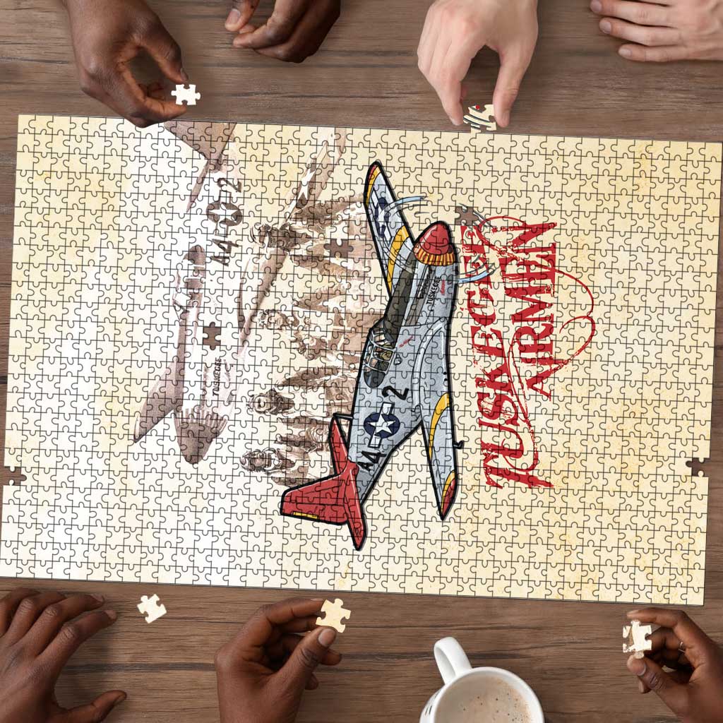 Tuskegee Red Tails Airmen Puzzle History Aviator Heroes Retro Style