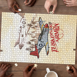 Tuskegee Red Tails Airmen Puzzle History Aviator Heroes Retro Style