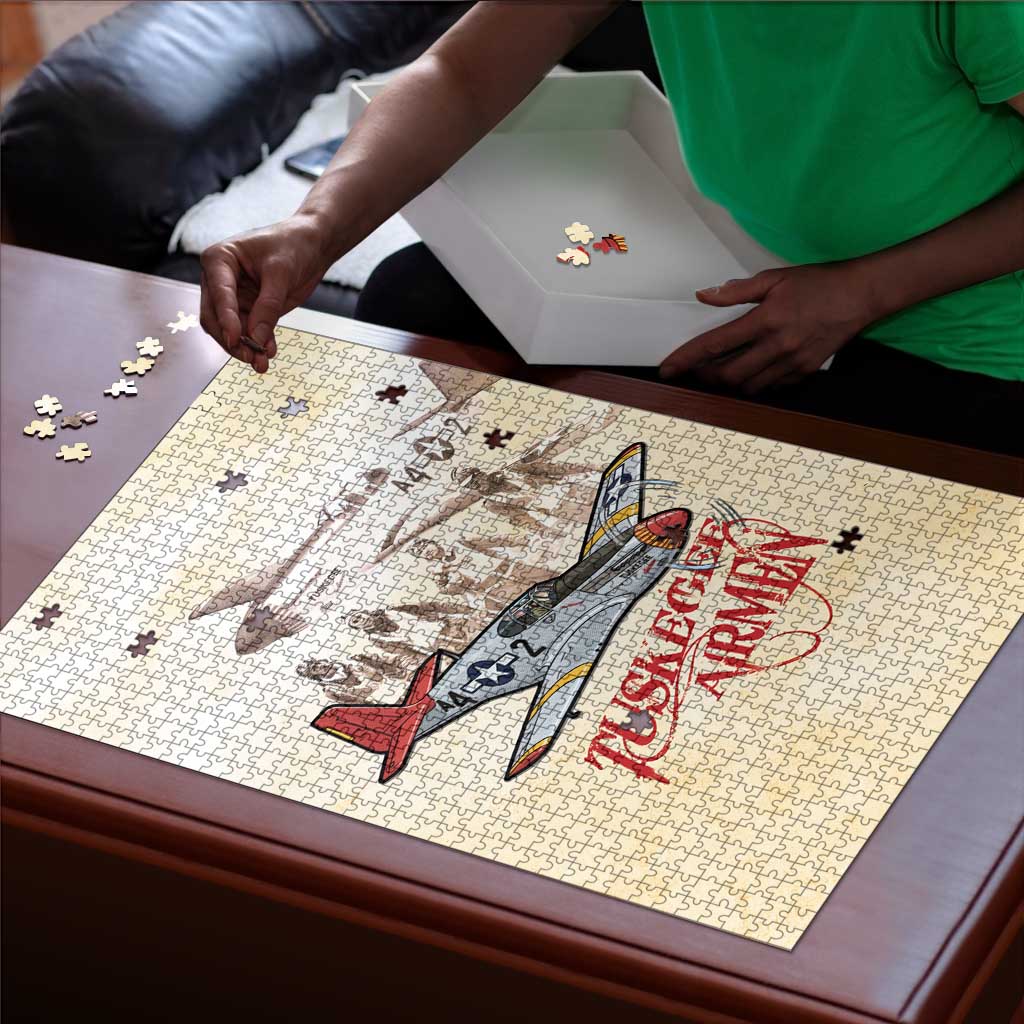 Tuskegee Red Tails Airmen Puzzle History Aviator Heroes Retro Style