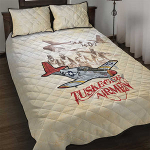 Tuskegee Airmen Quilt Bed Set Red Tails Legacy Retro Style - African Pride