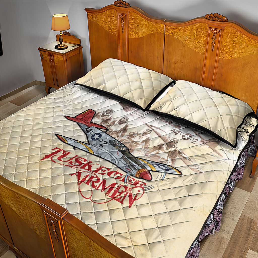 Tuskegee Airmen Quilt Bed Set Red Tails Legacy Retro Style - African Pride