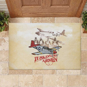 Tuskegee Airmen Rubber Doormat Red Tails Legacy Retro Style - African Pride