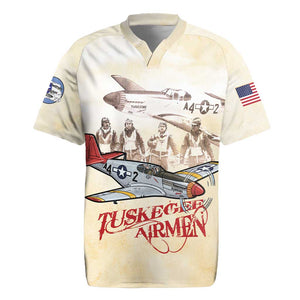 Tuskegee Airmen Rugby Jersey Red Tails Legacy Retro Style - African Pride