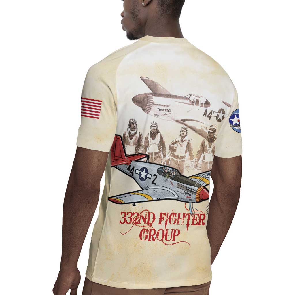 Tuskegee Airmen Rugby Jersey Red Tails Legacy Retro Style - African Pride