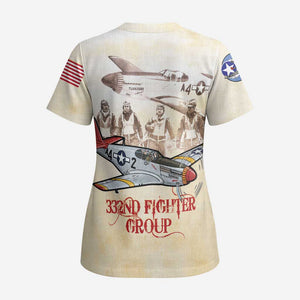 Tuskegee Airmen Scrub Top Red Tails Legacy Retro Style - African Pride