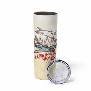 Tuskegee Airmen Skinny Tumbler Red Tails Legacy Retro Style - African Pride