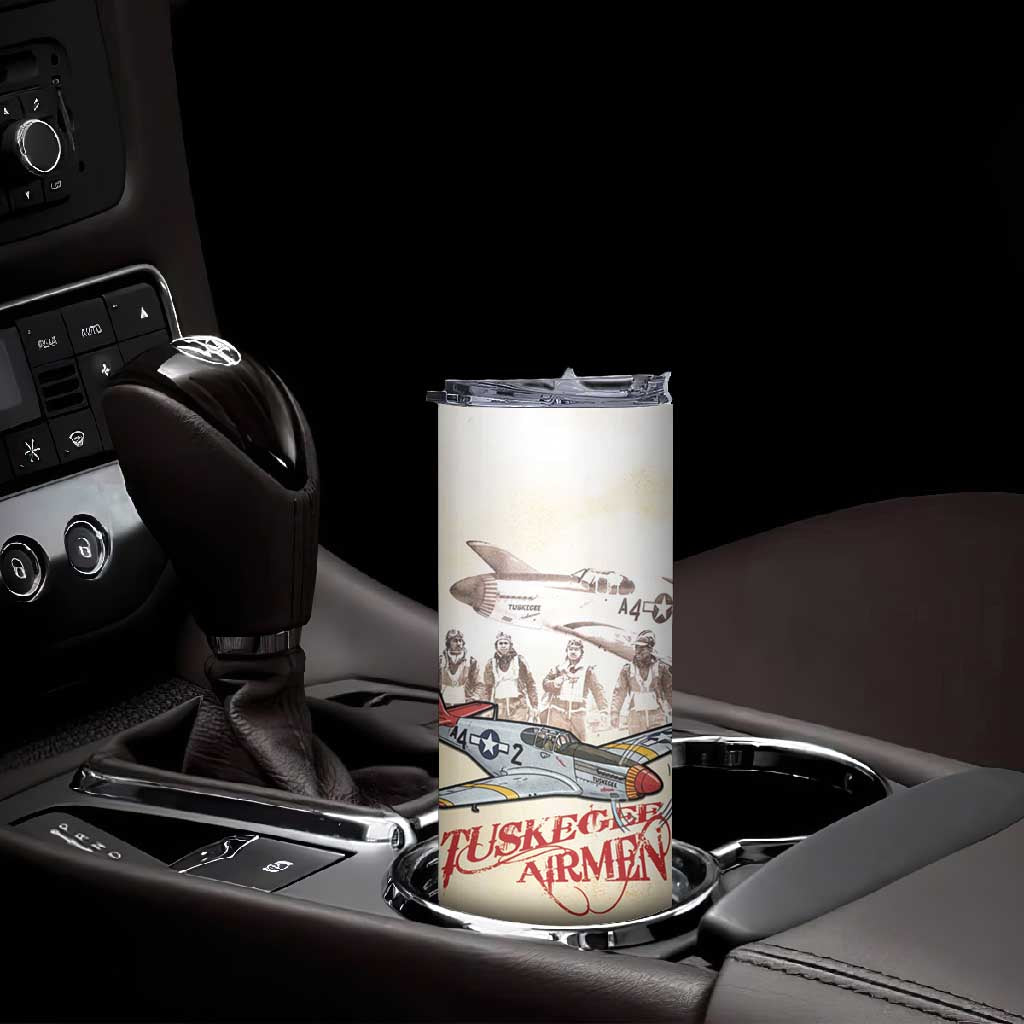 Tuskegee Airmen Skinny Tumbler Red Tails Legacy Retro Style - African Pride
