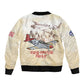 Tuskegee Airmen Sleeve Zip Bomber Jacket Red Tails Legacy Retro Style - African Pride