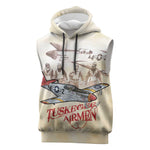 Tuskegee Airmen Sleeveless Hoodie Red Tails Legacy Retro Style - African Pride
