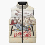 Tuskegee Red Tails Airmen Sleeveless Puffer Jacket History Aviator Heroes Retro Style