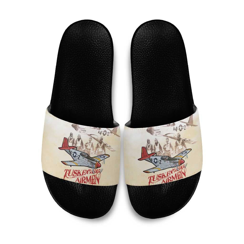 Tuskegee Red Tails Airmen Slide Sandals History Aviator Heroes Retro Style
