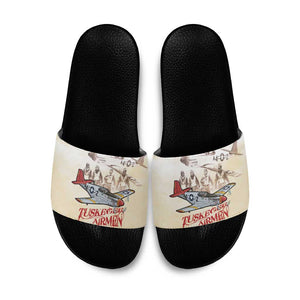 Tuskegee Red Tails Airmen Slide Sandals History Aviator Heroes Retro Style
