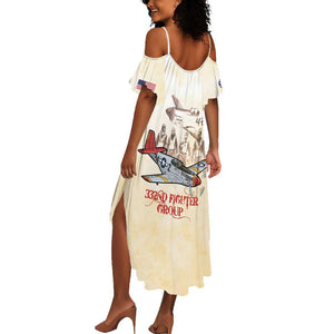 Tuskegee Airmen Summer Maxi Dress Red Tails Legacy Retro Style - African Pride