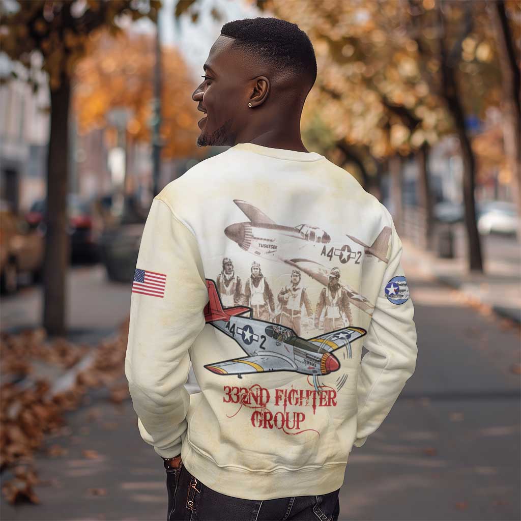 Tuskegee Airmen Sweatshirt Red Tails Legacy Retro Style - African Pride