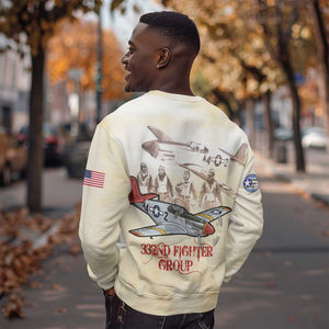 Tuskegee Airmen Sweatshirt Red Tails Legacy Retro Style - African Pride