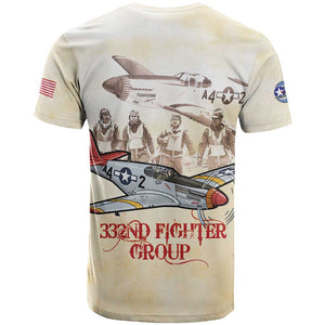 Tuskegee Airmen T shirt Red Tails Legacy Retro Style - African Pride