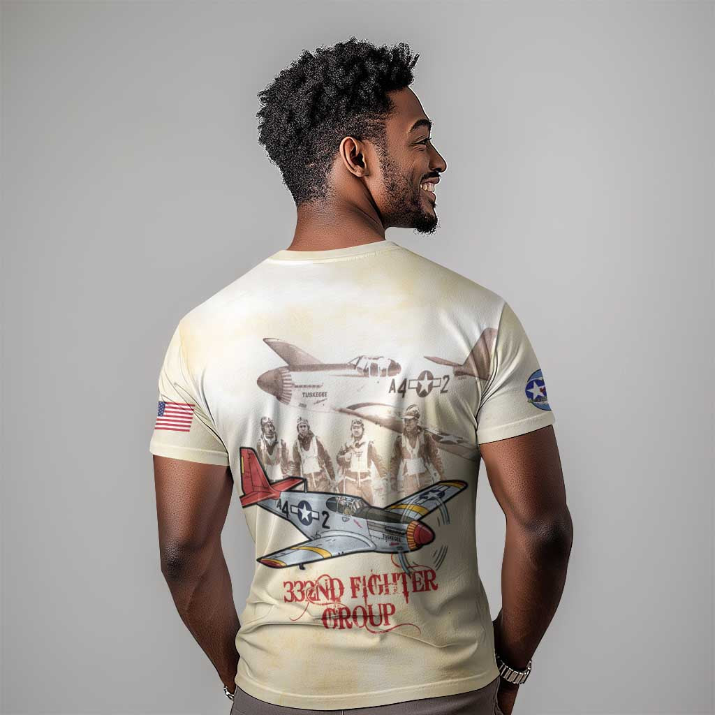 Tuskegee Airmen T shirt Red Tails Legacy Retro Style - African Pride